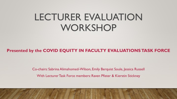 lecturer evaluation workshop