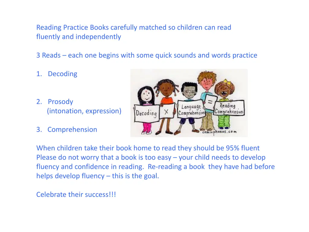 reading practice books carefully matched