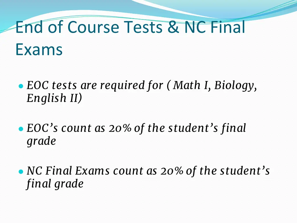 end of course tests nc final exams
