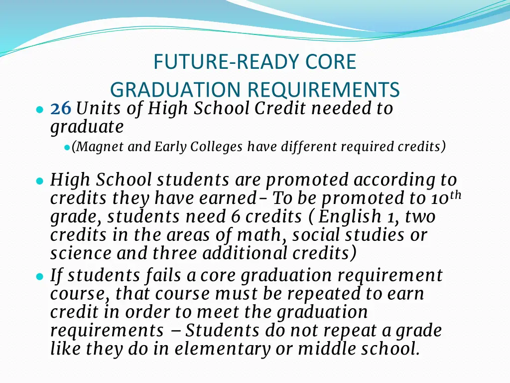 future ready core graduation requirements