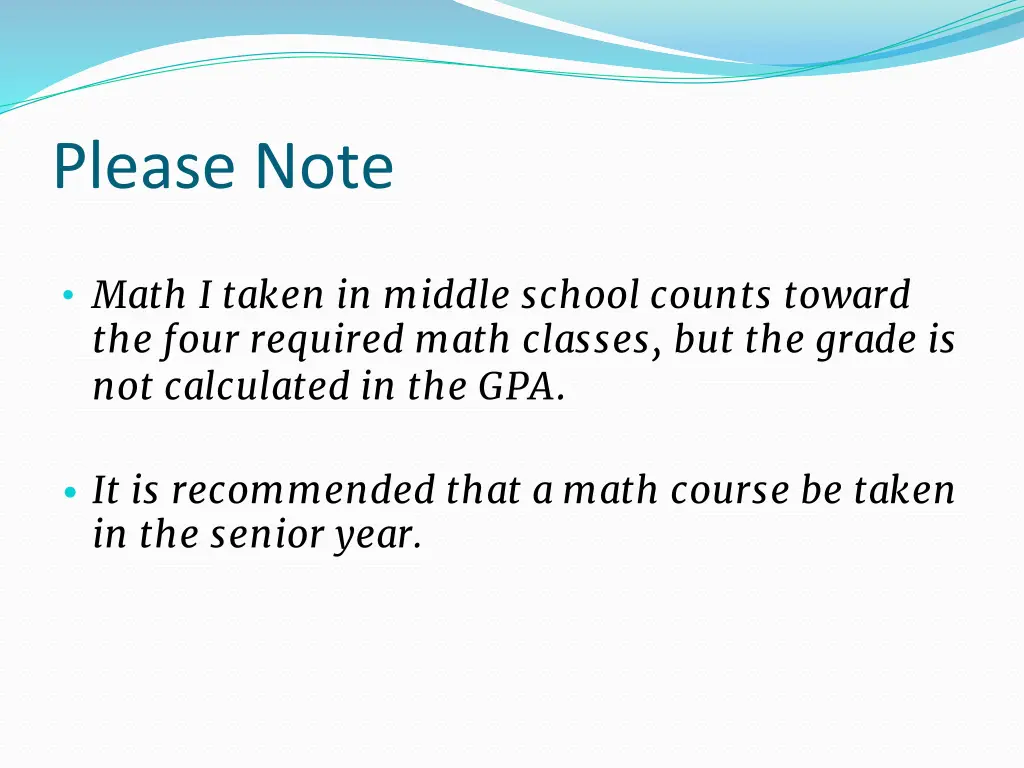 please note