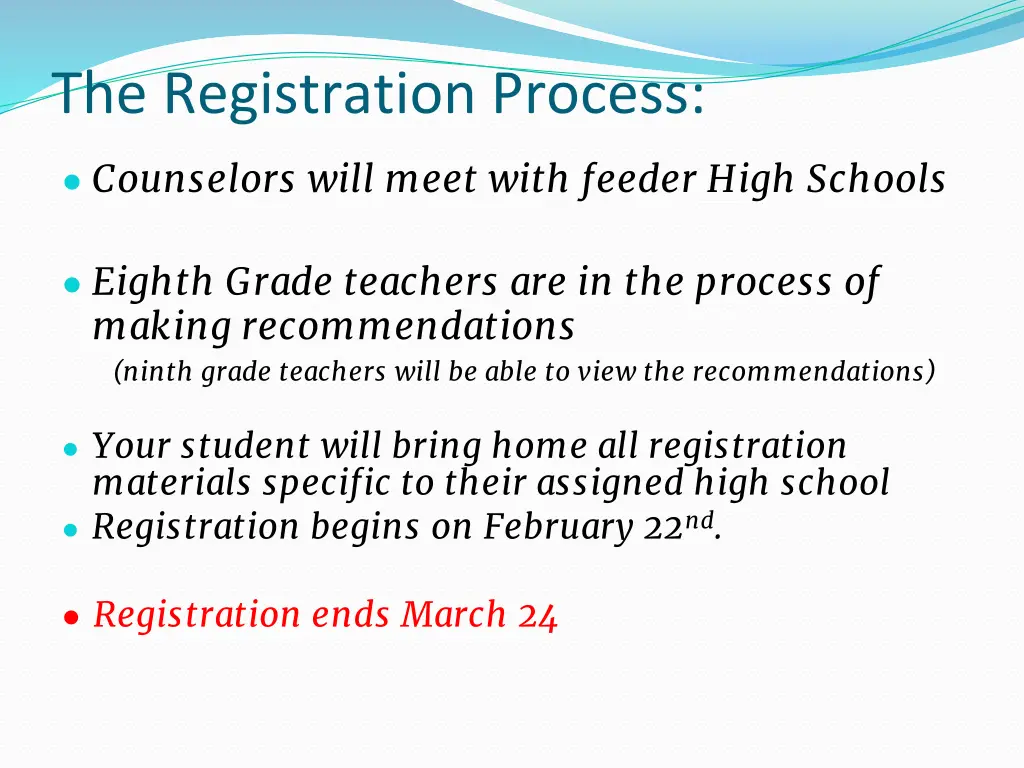 the registration process