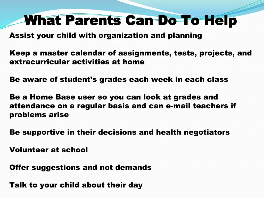 what parents can do to help what parents