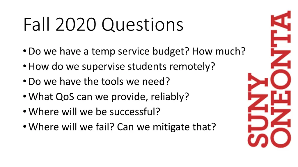 fall 2020 questions