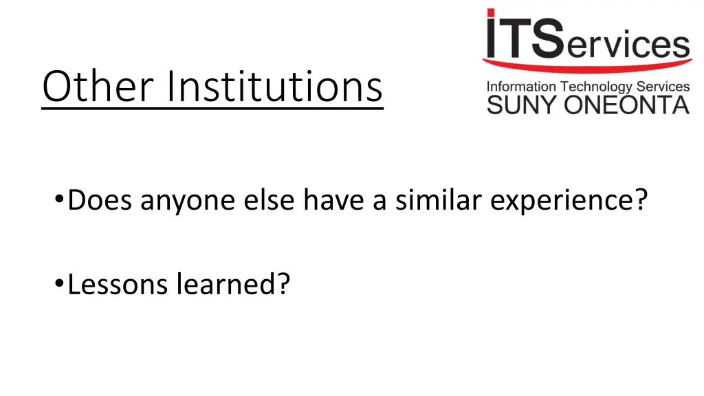 other institutions