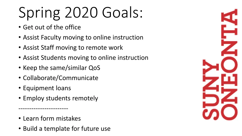 spring 2020 goals get out of the office assist