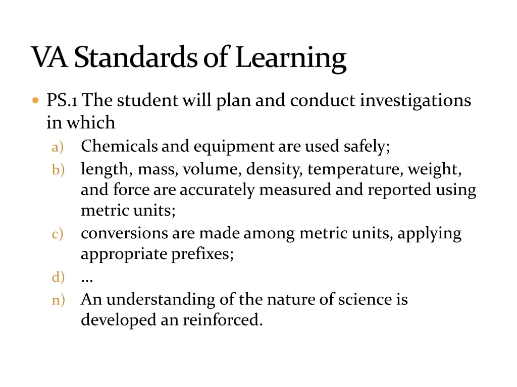 va standards of learning