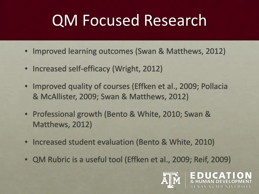 qm focused research