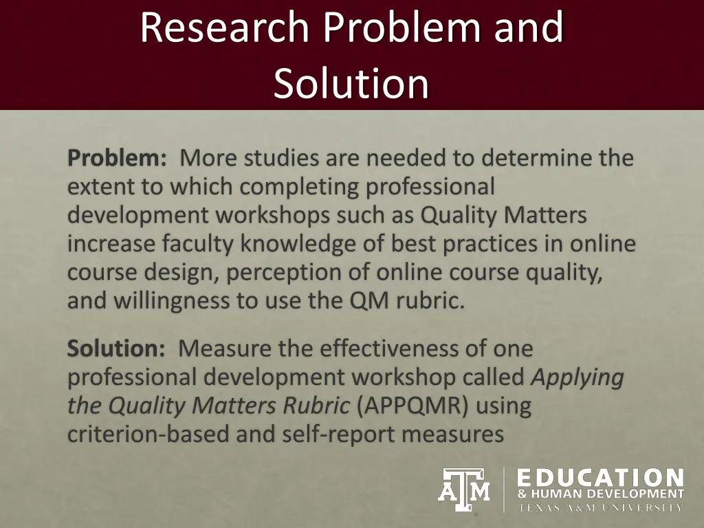 research problem and solution