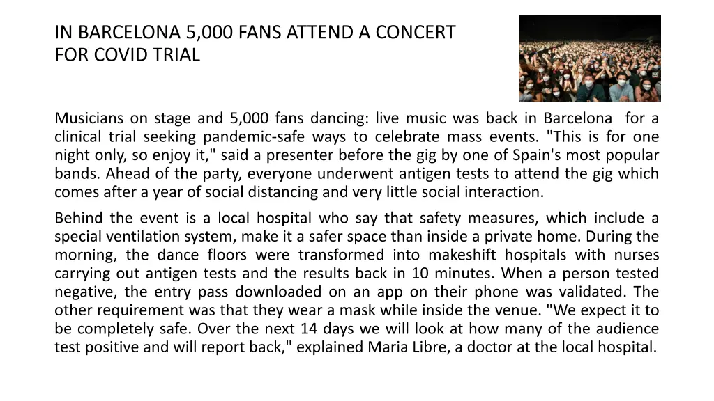 in barcelona 5 000 fans attend a concert