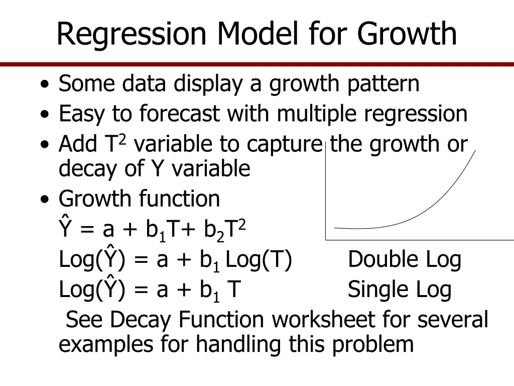 regression model for growth