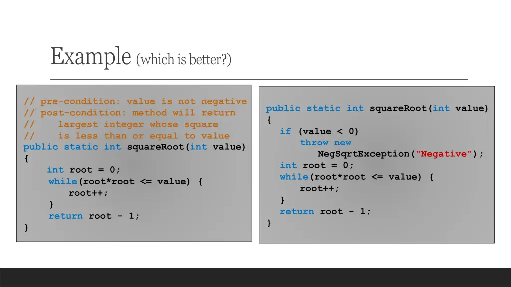 example which is better