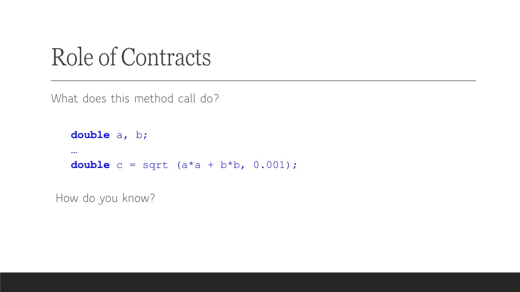 role of contracts