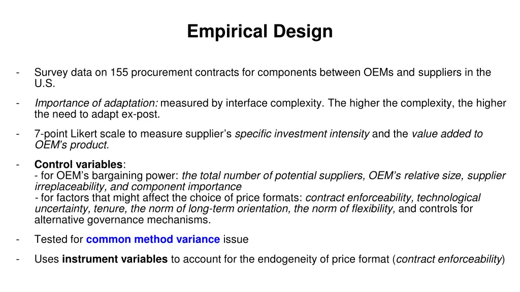 empirical design