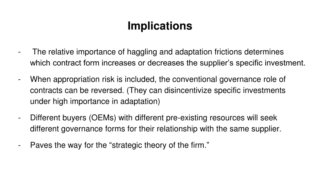 implications