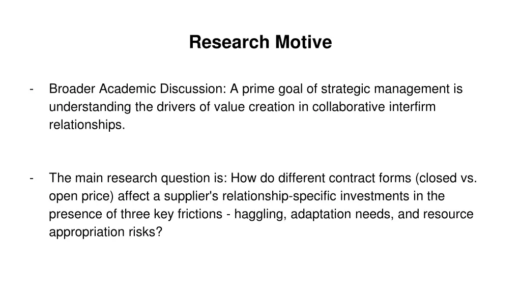 research motive
