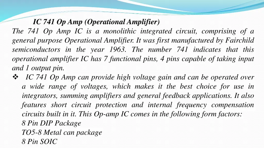 ic 741 op amp operational amplifier