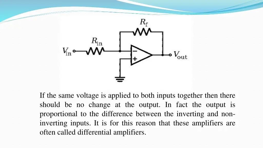 if the same voltage is applied to both inputs