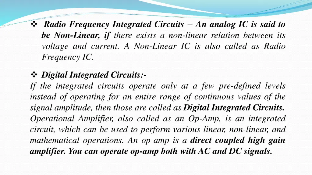 radio frequency integrated circuits an analog