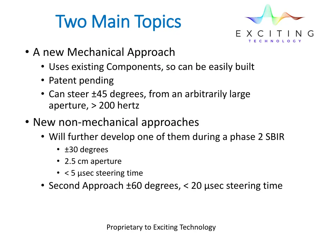 two main topics two main topics