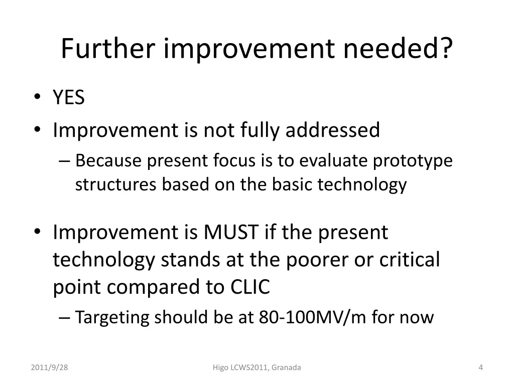 further improvement needed