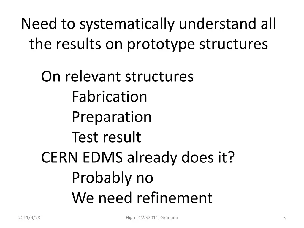 need to systematically understand all the results