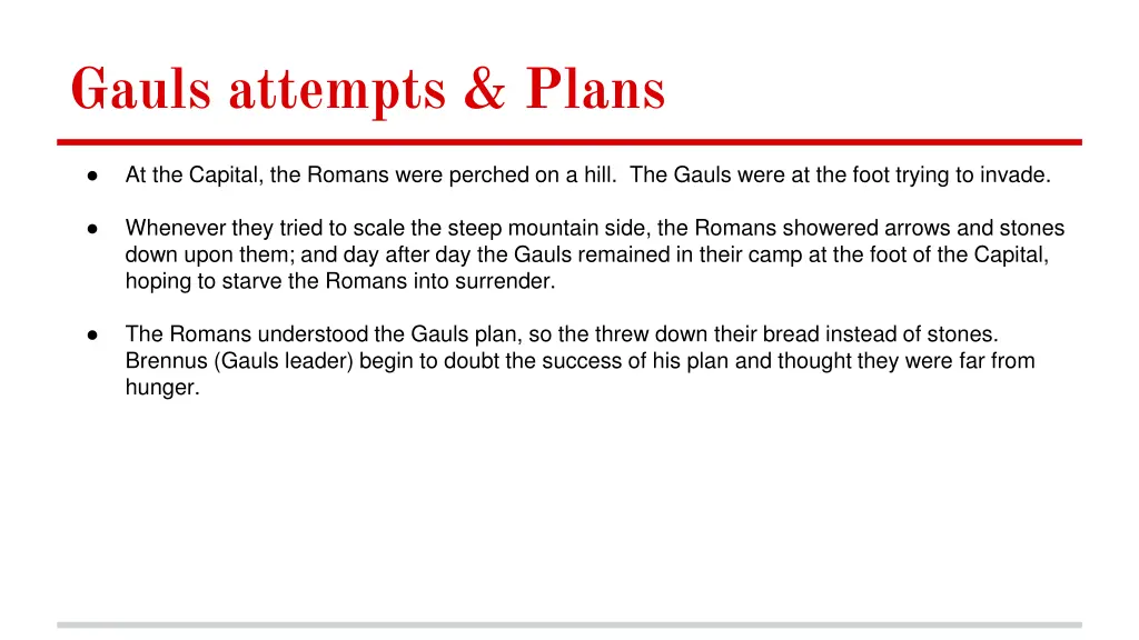 gauls attempts plans
