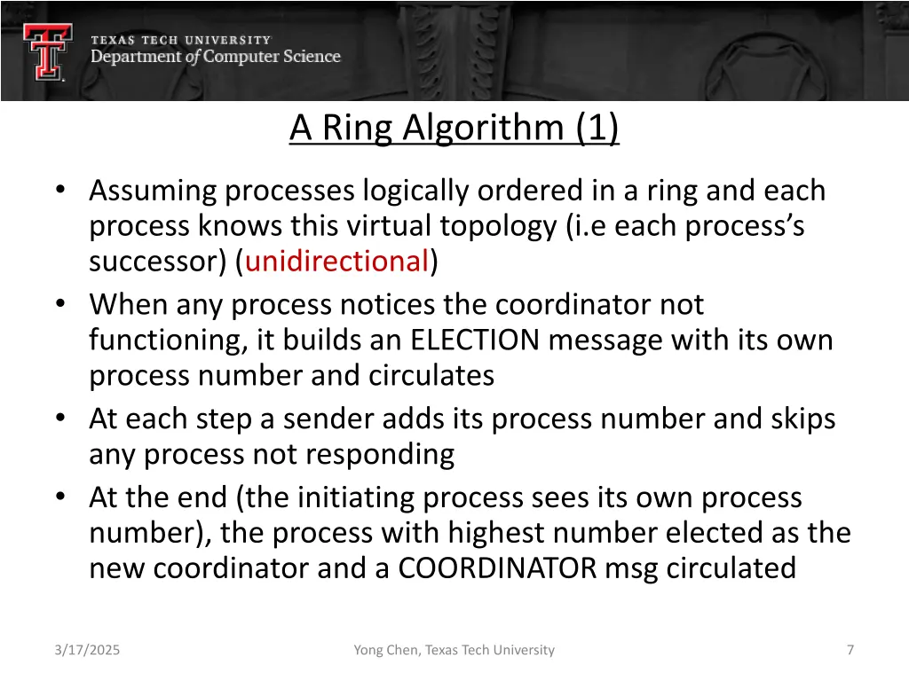 a ring algorithm 1