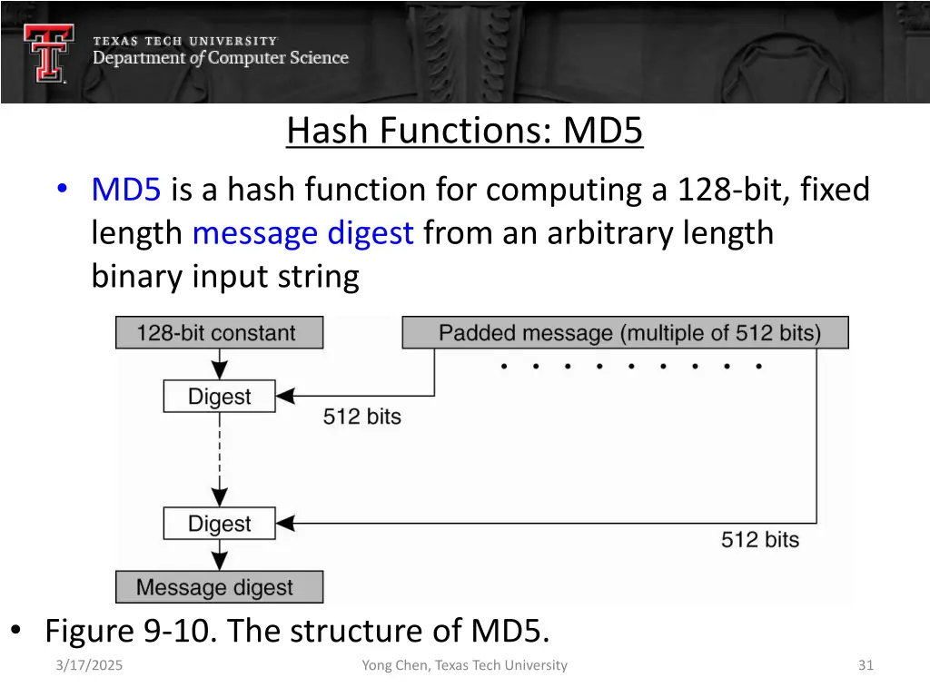 hash functions md5