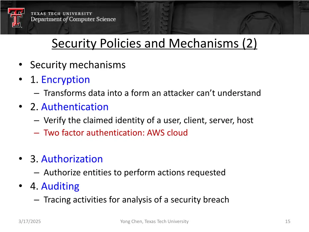 security policies and mechanisms 2