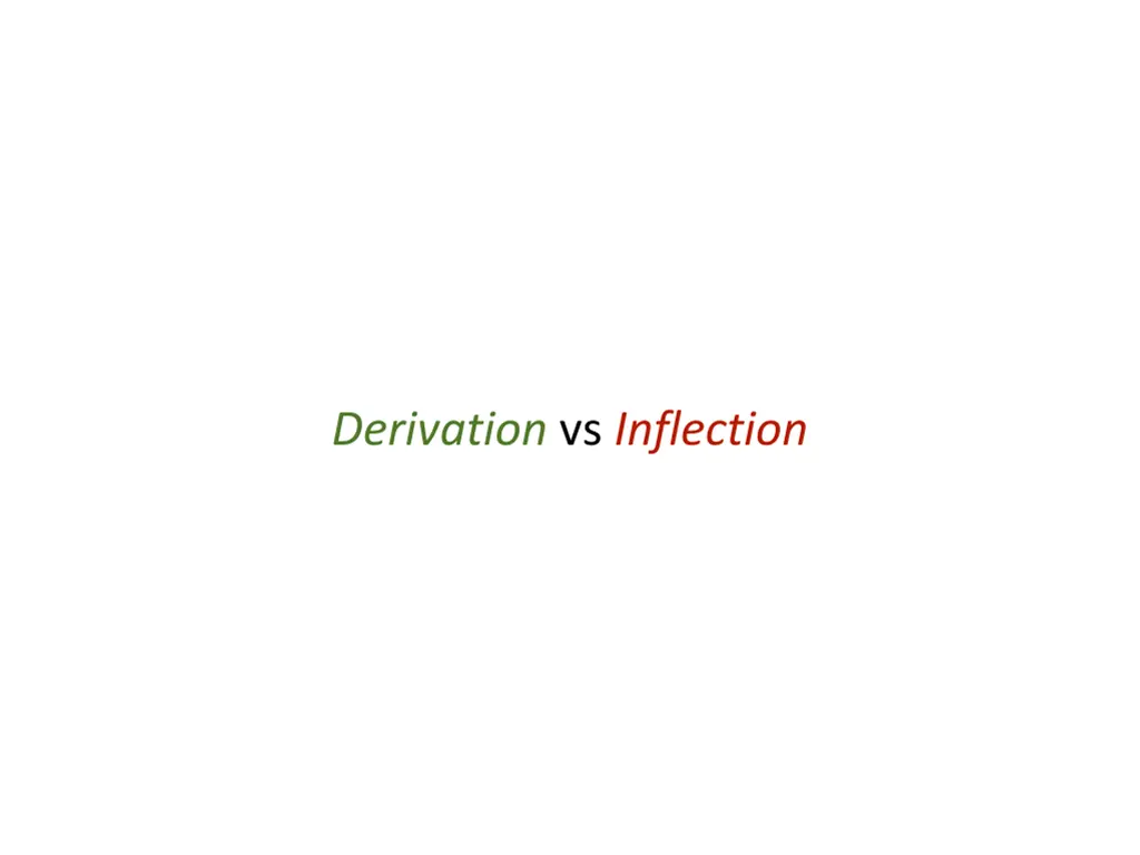 derivation vs inflection