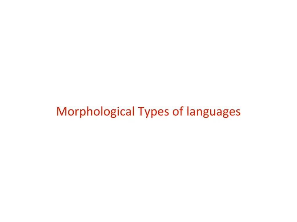 morphological types of languages
