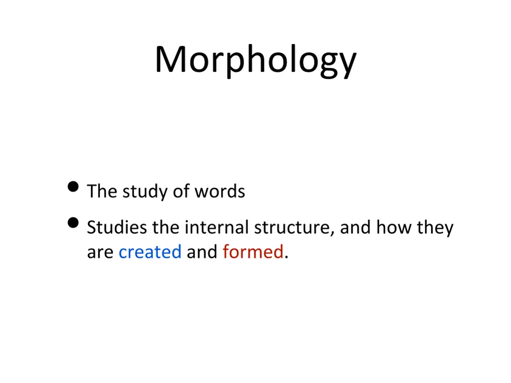 morphology 1