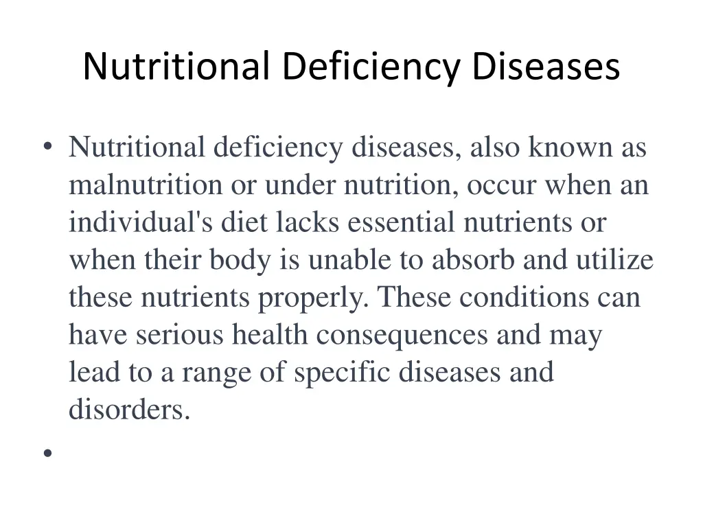 nutritional deficiency diseases