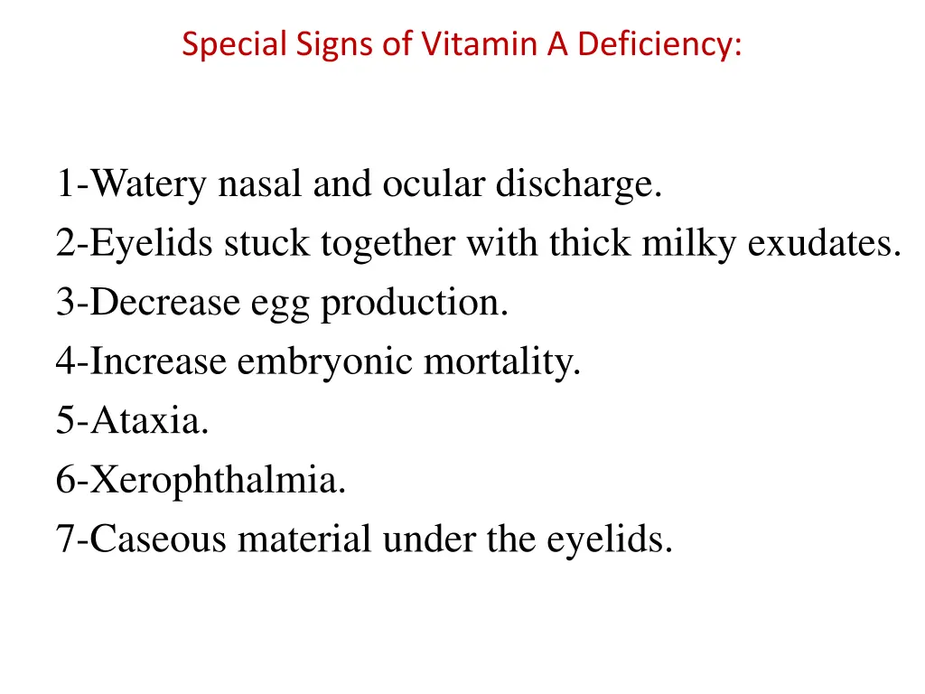 special signs of vitamin a deficiency