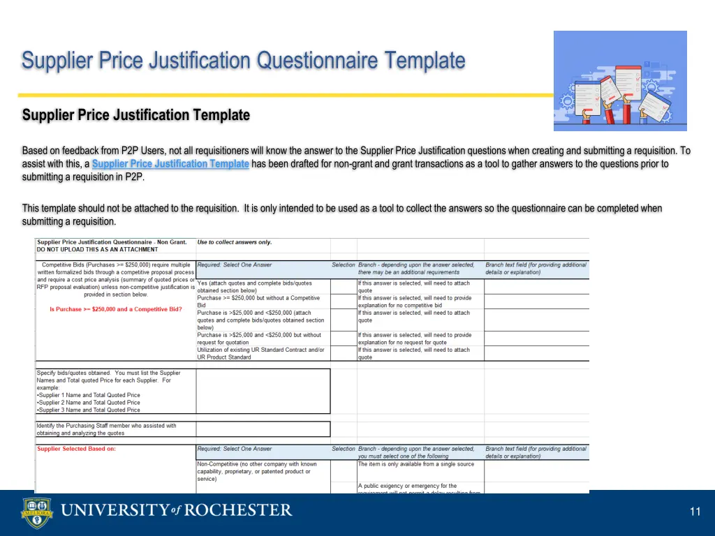 supplier price justification questionnaire