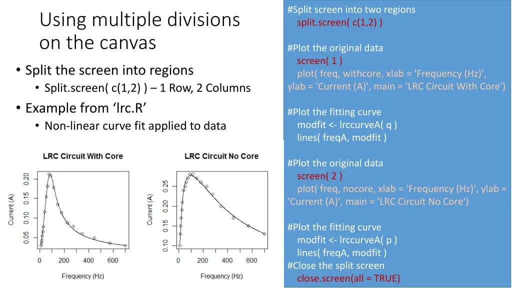 split screen into two regions split screen c 1 2