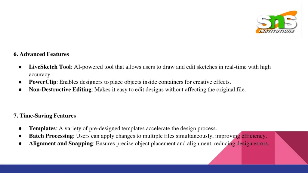 6 advanced features