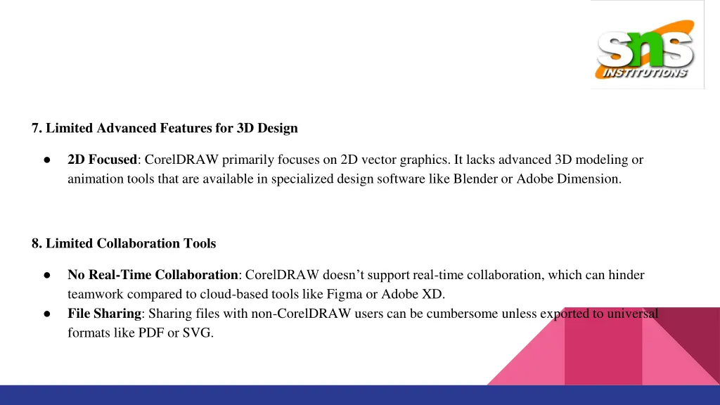 7 limited advanced features for 3d design