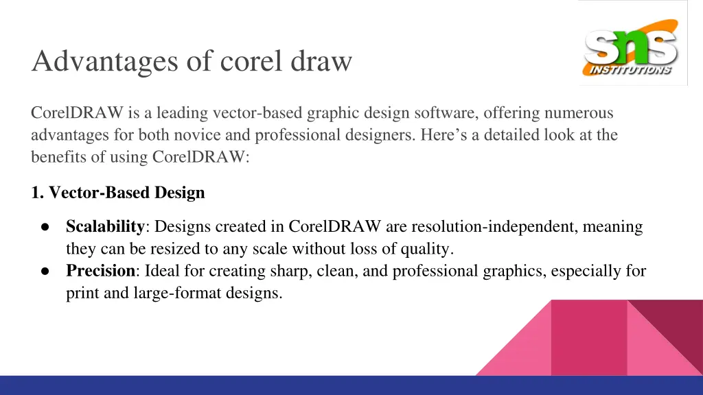 advantages of corel draw