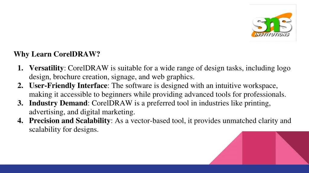 why learn coreldraw
