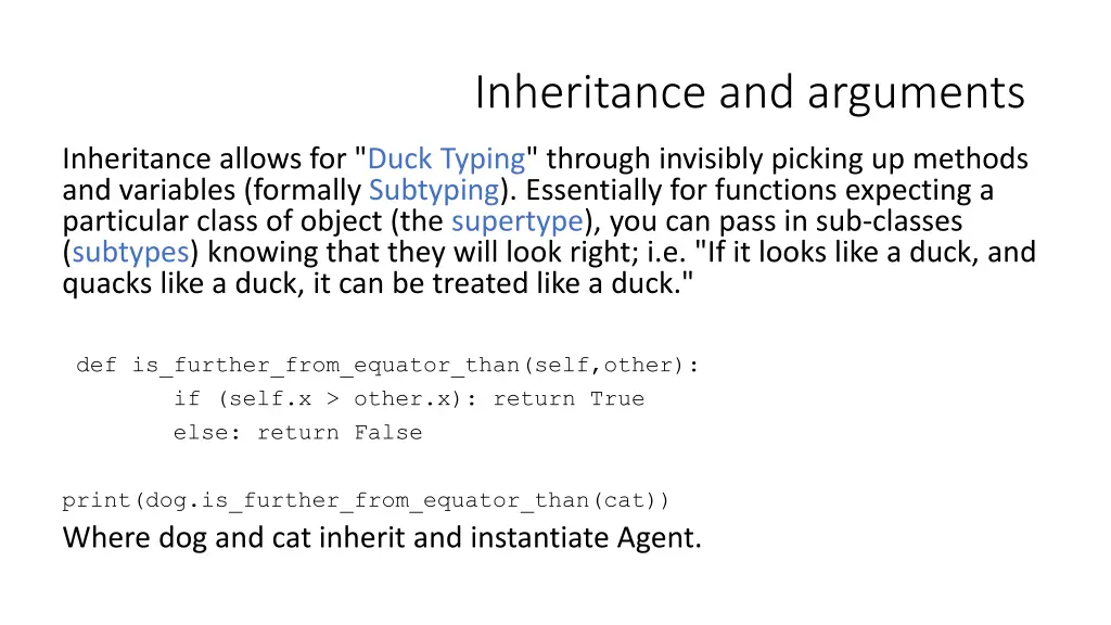 inheritance and arguments