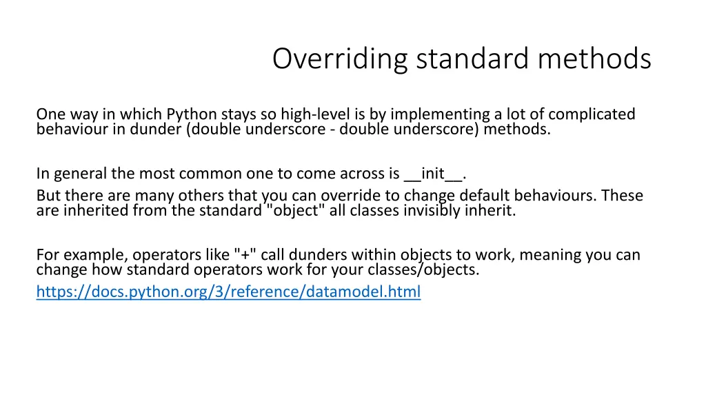 overriding standard methods