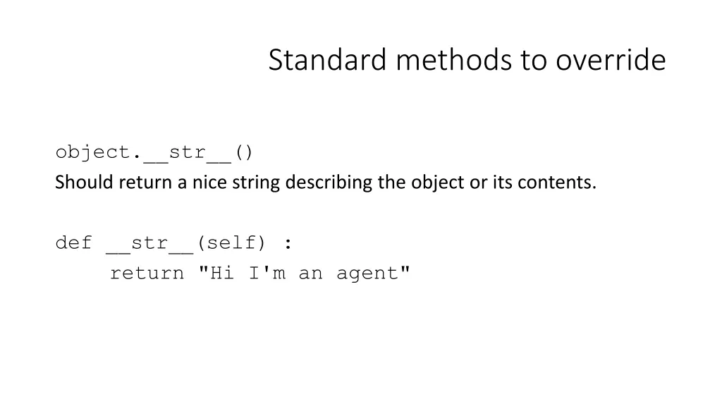 standard methods to override