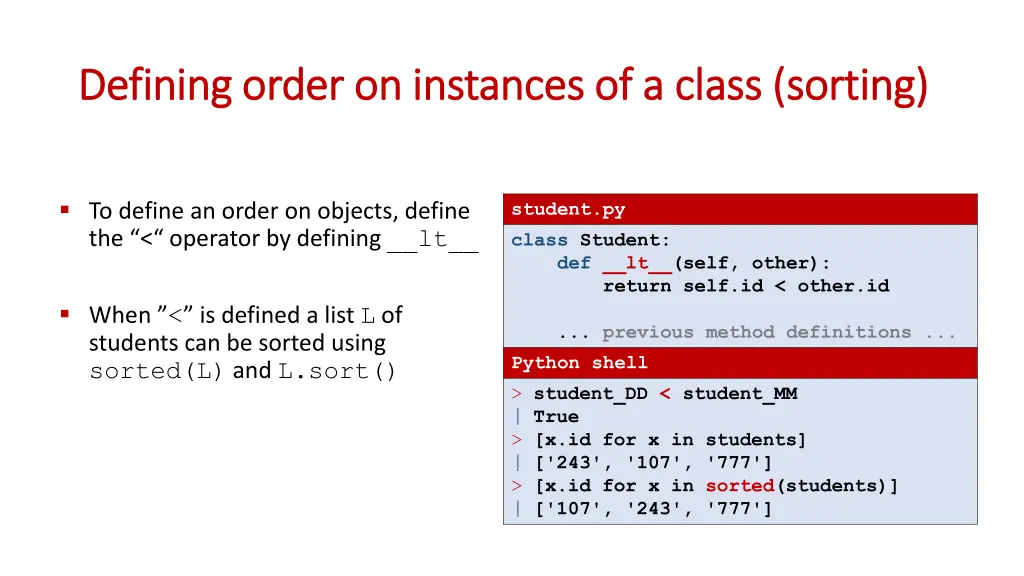 defining defining order