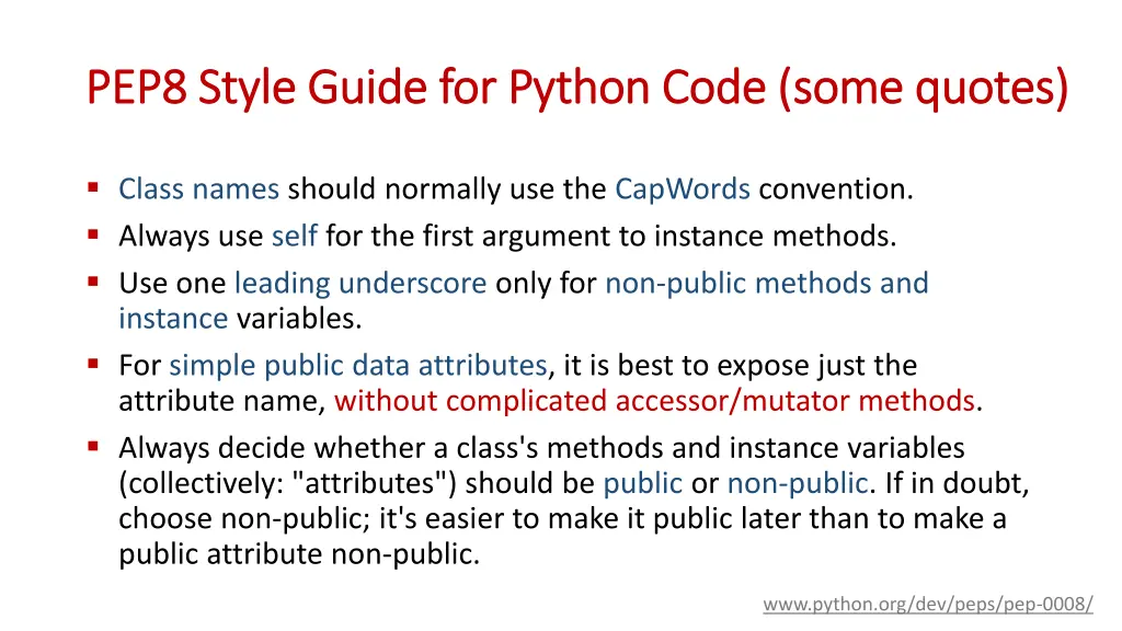 pep8 pep8 style guide for python code some quotes