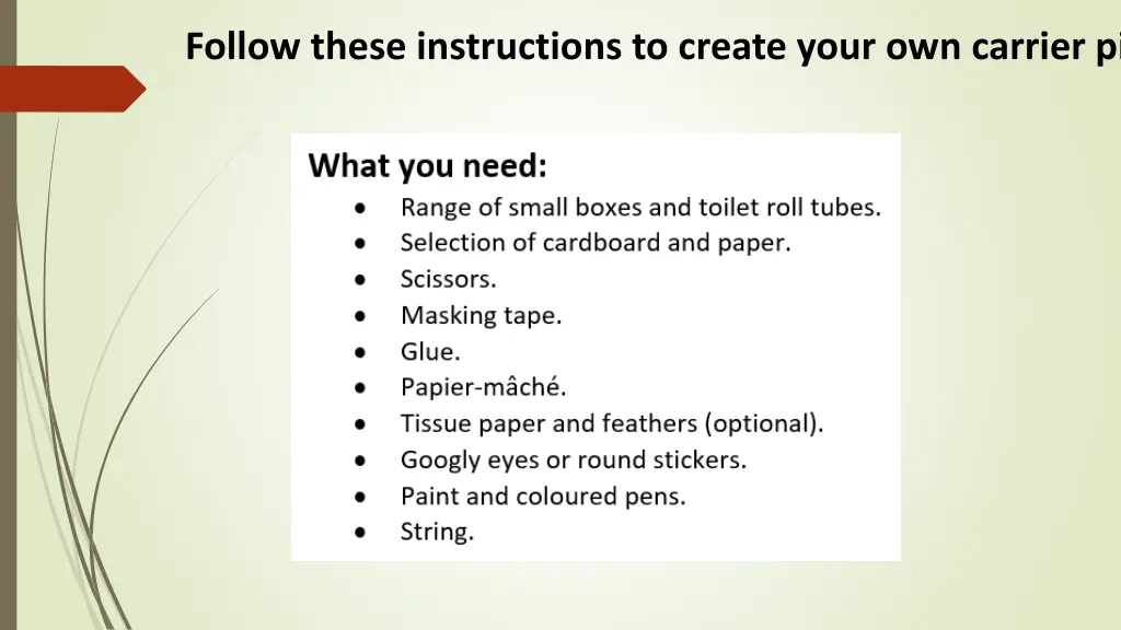 follow these instructions to create your