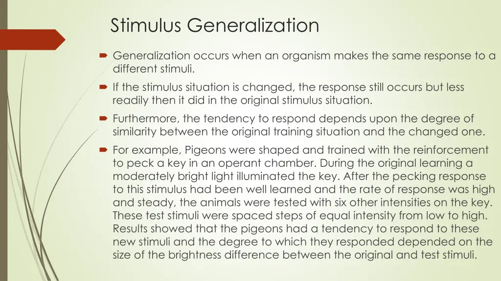 stimulus generalization