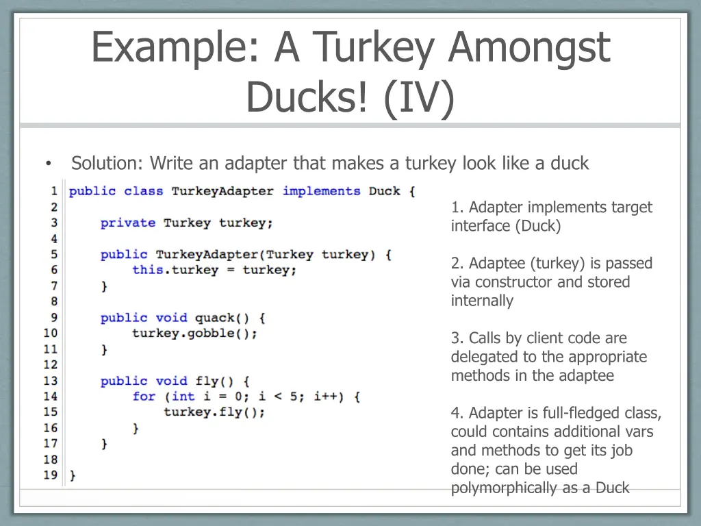 example a turkey amongst ducks iv