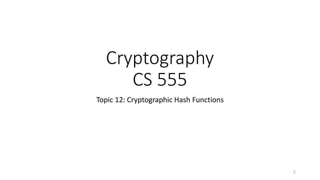 cryptography cs 555